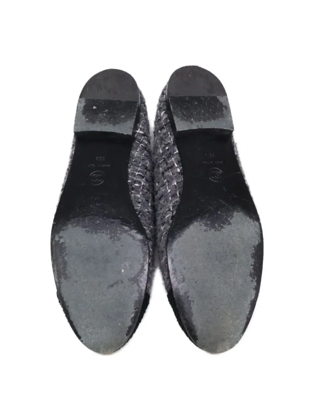 Chanel Ballerina CC Logo Tweed Ballet Shoes